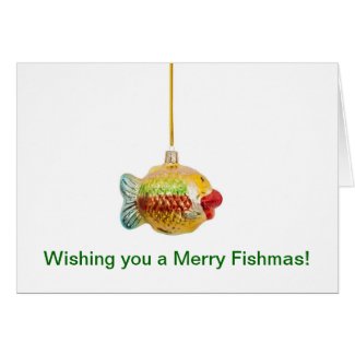 Merry Christmas with fish. Merry fishmas! Fish Cards