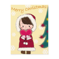 Frohe Weihnachten mit Liebes-Postkarte postkarten