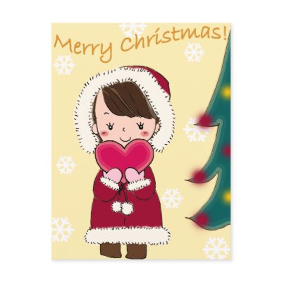 Merry Christmas With Love Postcard by Princess_Monkey