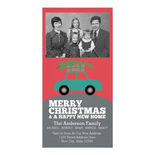 Merry Christmas with New Home Address Moving Card | Zazzle