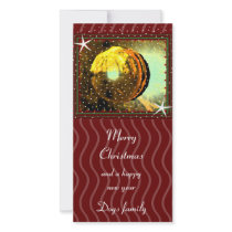 Merry Christmas with snow photo cards