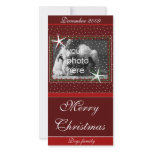 Merry Christmas with snow Customized Photo Card