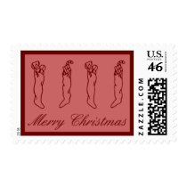 Merry Christmas with stockings postage by JessicaInSeattle Merry Christmas with stockings postage