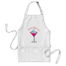 "Merry Christmas witha Cosmopolitan drink" aprons