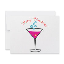 "Merry Christmas witha Cosmopolitan drink" invitations