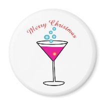 "Merry Christmas witha Cosmopolitan drink" magnets
