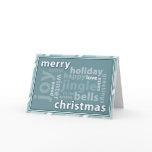 Merry Christmas Word Collage in Green Card