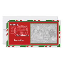 Merry Christmas Word Collage in Red Photo Card photo cards by PheteFirst Merry Christmas Word Collage in Red Photo Card photo cards