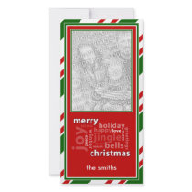 Merry Christmas Word Collage in Red Photo Card photo cards by PheteFirst Merry Christmas Word Collage in Red Photo Card photo cards