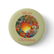 Merry Christmas Wreath Button