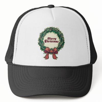 Merry Christmas Wreath hats