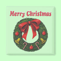 Merry Christmas Wreath magnets