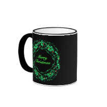 Merry Christmas Wreath Mug mugs