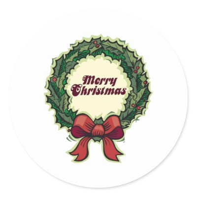 Merry Christmas Wreath stickers