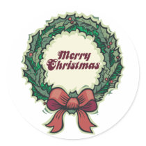 Merry Christmas Wreath stickers