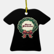 Merry Christmas Wreathe Christmas Ornament
