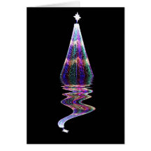 Merry Christmas - Xmas tree reflection Cards