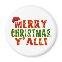 Merry Christmas Y'all! Fridge Magnet