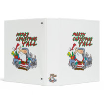 merry christmas yall redneck santa 3 ring binder
