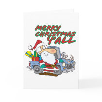 merry christmas yall redneck santa greeting cards