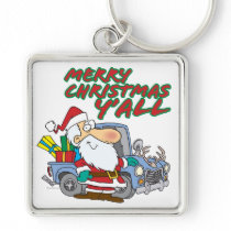 merry christmas yall redneck santa key chains