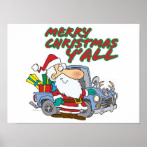 merry christmas yall redneck santa print