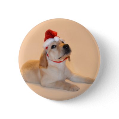 Merry Christmas - Yellow Lab Buttons