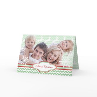Merry Christmas Zig Zag Pattern Your Photo card