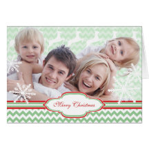 Merry Christmas Zig Zag Pattern Your Photo Cards