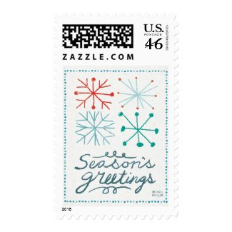 Merry Christmastime Snowflakes Postage Stamp
