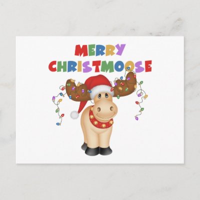 Merry Christmoose Christmas postcards