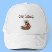 Merry Christpaws Pup in Basket hats