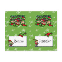 Merry Elves Custom Christmas Place Cards postcards