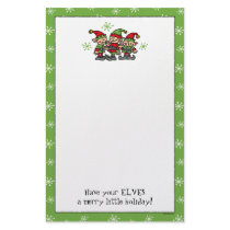Merry Elves Custom Christmas Stationery by pinkinkart Merry Elves Custom Christmas Stationery