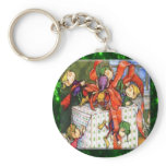 Merry Elves Wrapping Present Keychain