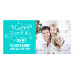 MERRY EVERYTHING CHRISTMAS PHOTO CARD BLUE