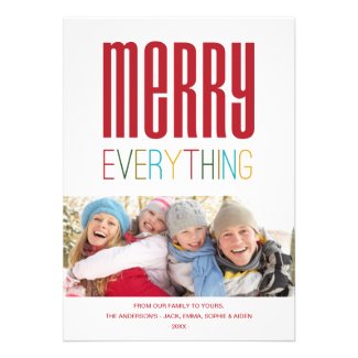 MERRY EVERYTHING | HOLIDAY PHOTO CARD PERSONALIZED INVITATION