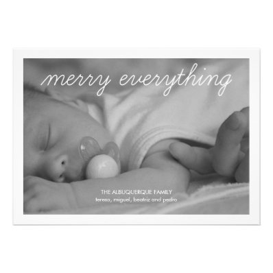 Merry Everything Holiday Photo Green Christmas Personalized Announcement