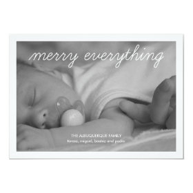Merry Everything Holiday Photo Green Christmas 5x7 Paper Invitation Card