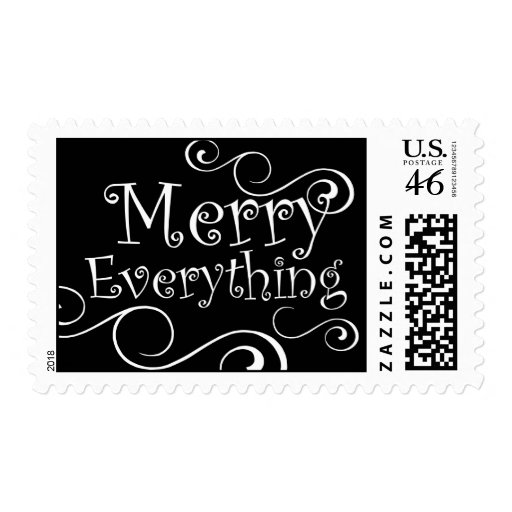 Merry Everything Holiday Postage | Black