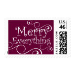 Merry Everything Holiday Postage Burgundy