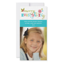 Merry Everything - Multi Cultural Holiday Personalized Photo Card