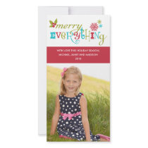 Merry Everything - Multi Cultural Holiday Customized Photo Card