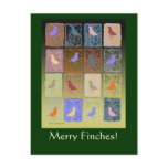 Merry Finches postcard