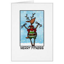 Merry Fitness Reindeer cards