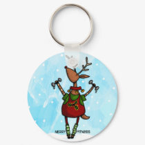 merry fitness reindeer keychains