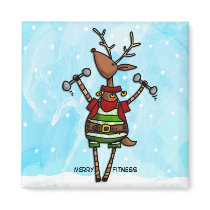 merry fitness reindeer magnets