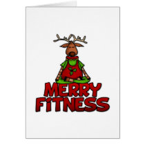 Merry Fitness - Yoga - Reindeer in Lotus Posture cards