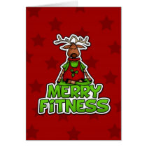 Merry Fitness - Yoga - Reindeer in Lotus Posture cards