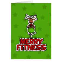 Merry Fitness - Yoga - Reindeer in Tree Posture cards
